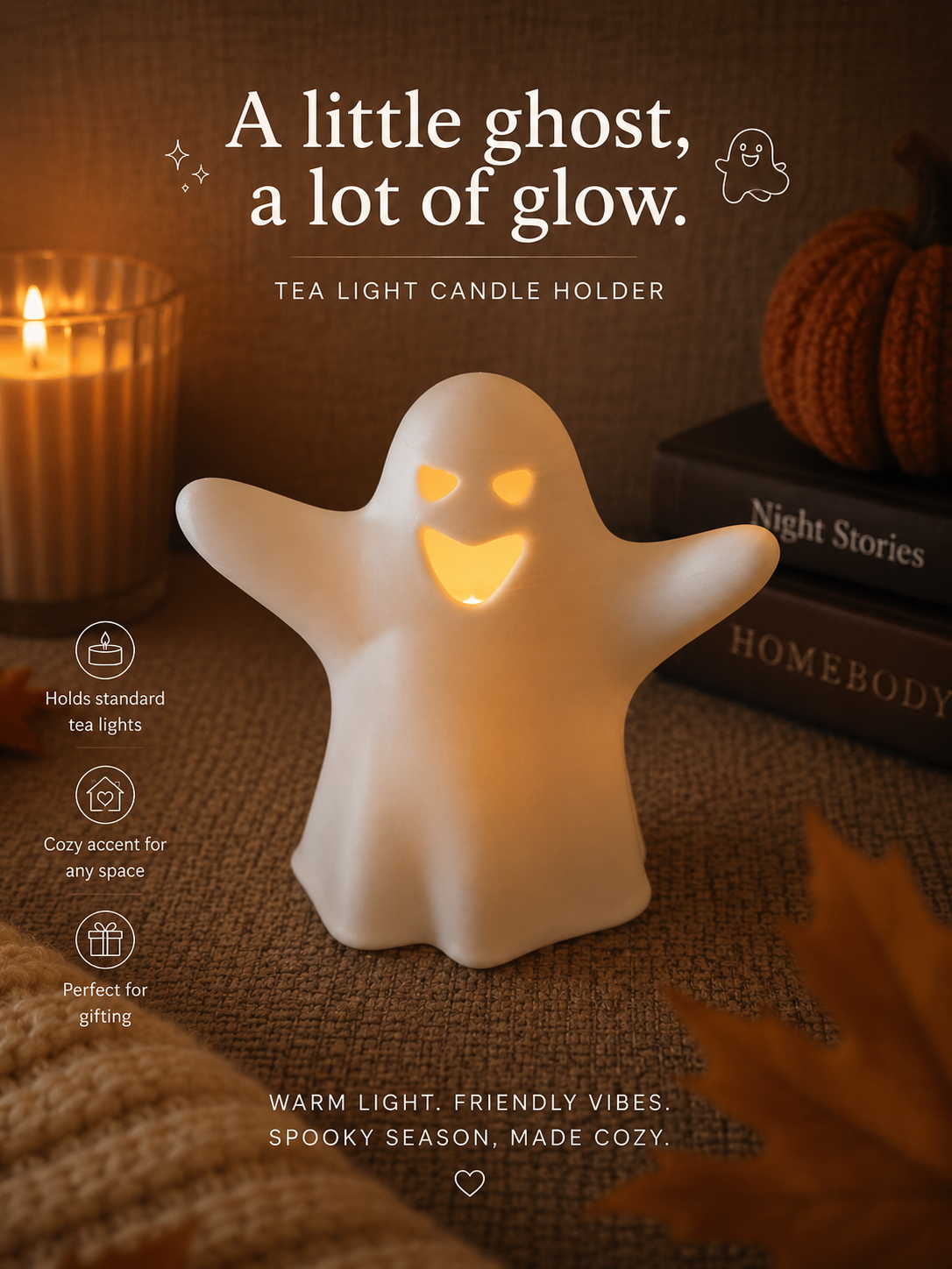 Halloween Ghost Candle Tea Light Holder Variant 6