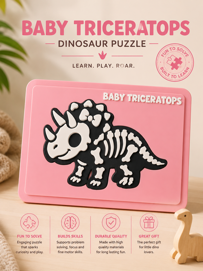 Kids Dinosaur Puzzle - Baby Female Triceratops