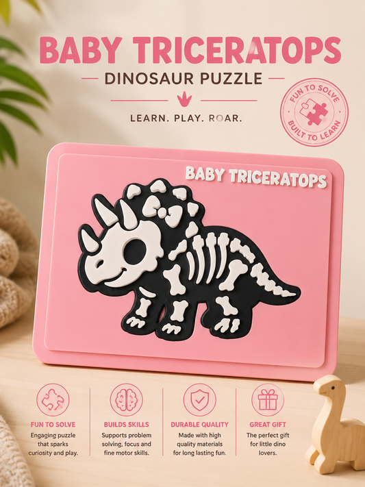 Kids Dinosaur Puzzle - Baby Female Triceratops