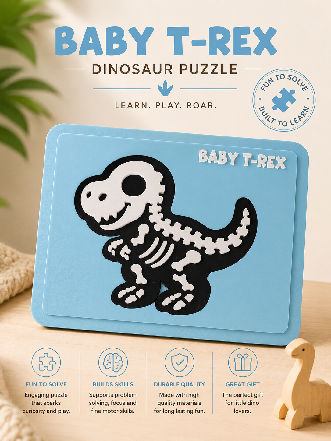 Kids Baby T-Rex Puzzle - 3D Printed